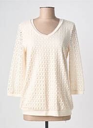 Top stretch manches 3/4 beige BARBARA LEBEK femme