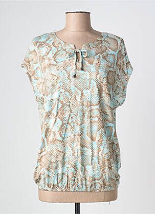T-shirt stretch manches courtes bleu BARBARA LEBEK femme