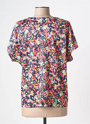 T-shirt col v manches courtes bleu GRIFFON femme