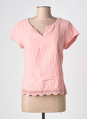 Top stretch manches courtes rose MALOKA femme
