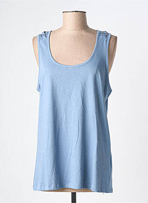 Débardeur stretch sans manche bleu FELINO femme
