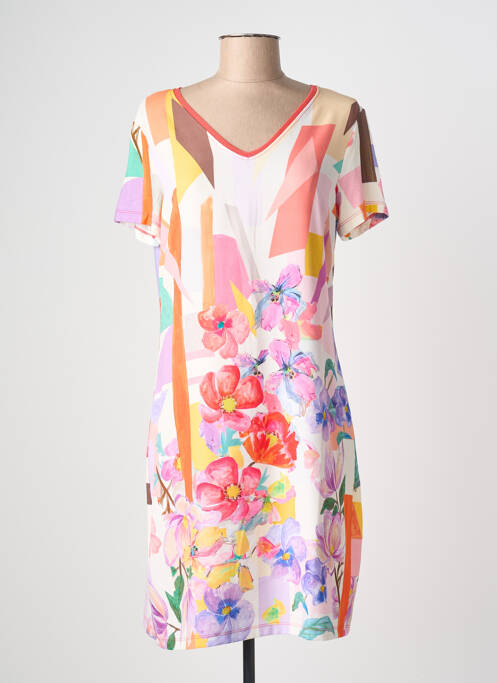 Robe courte manches courtes manches courtes orange MALOKA femme