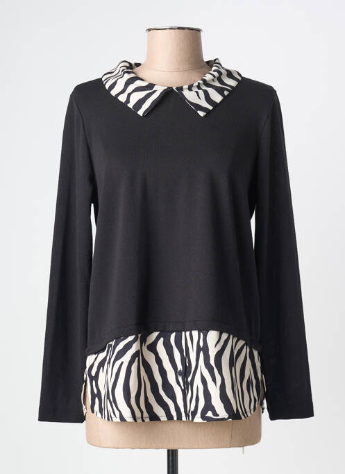Top tissage jersey manches longues noir GREGORY PAT femme