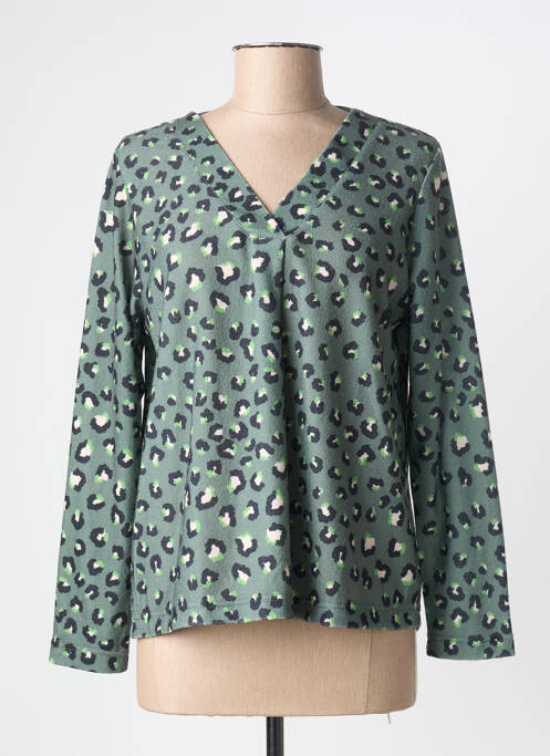 Top stretch manches longues vert GRIFFON femme