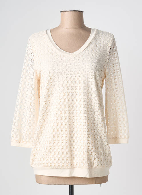 Top stretch manches 3/4 beige BARBARA LEBEK femme
