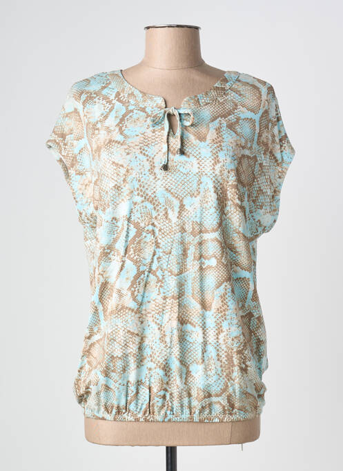 T-shirt stretch manches courtes bleu BARBARA LEBEK femme