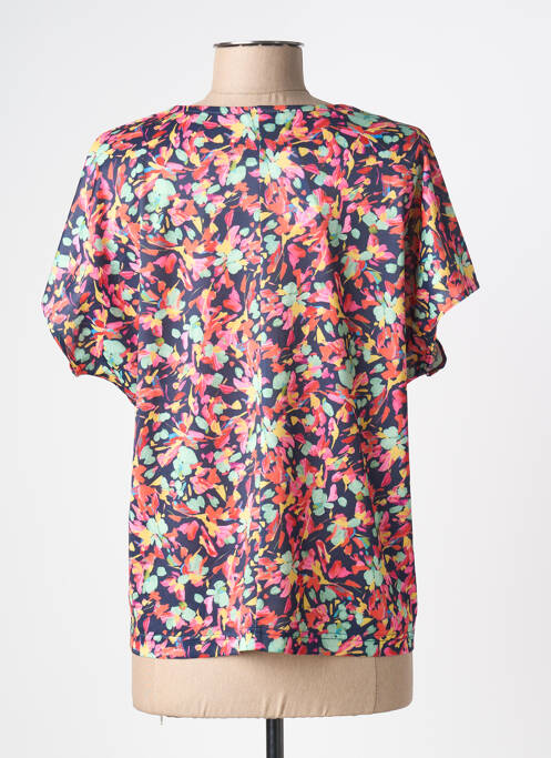 T-shirt col v manches courtes bleu GRIFFON femme