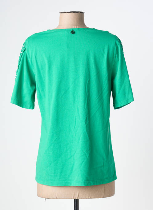 T-shirt col v manches courtes vert MALOKA femme