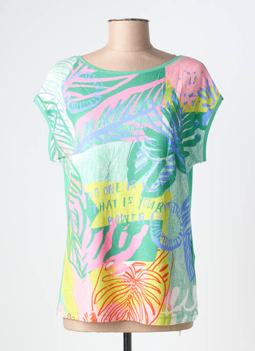 T-shirt stretch manches courtes vert BARBARA LEBEK femme