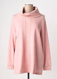 Pull col roulé coupe droite manches longues rose MALOKA femme