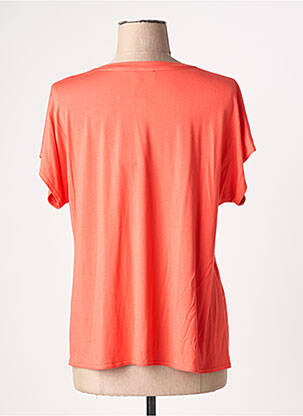 T-shirt sérigraphie avec strass manches courtes orange GRIFFON femme