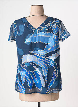 Top coupe fluide manches courtes bleu GREGORY PAT femme