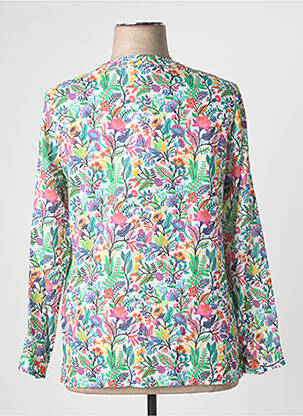 Chemisier imprimé fleurs manches longues vert FRANCE RIVOIRE femme