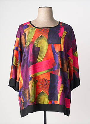 Top imprimé fantaisie manches 3/4 noir GREGORY PAT femme