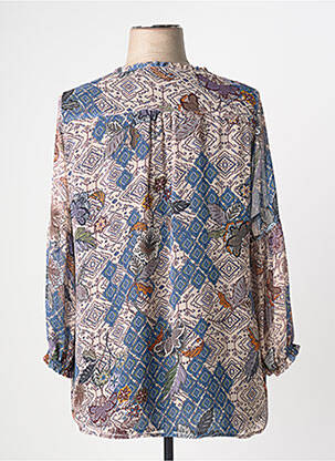 Blouse légère et transparente manches longues bleu MERI & ESCA femme