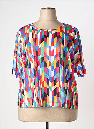 Top tissage jersey manches courtes rouge GRIFFON femme