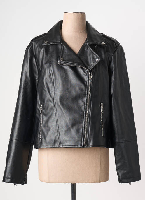 Veste simili cuir poches noir MICHA femme