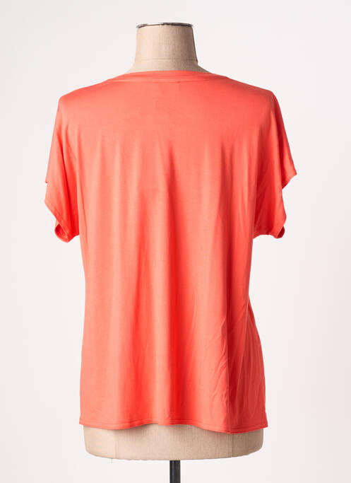 T-shirt sérigraphie avec strass manches courtes orange GRIFFON femme