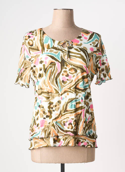 Top imprimé fantaisie manches courtes vert GRIFFON femme