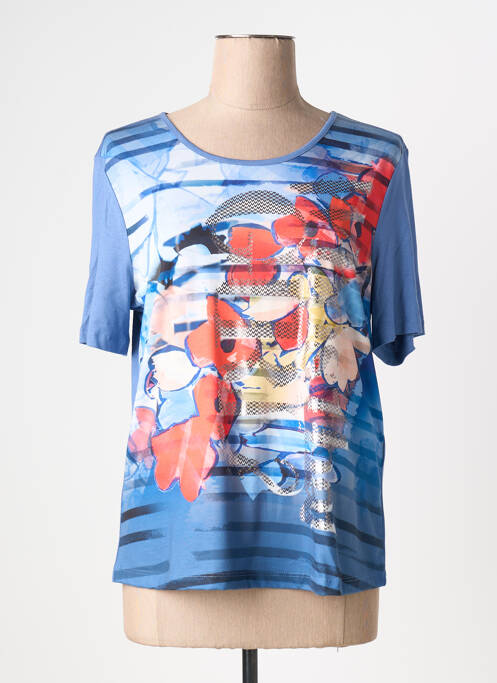 T-shirt coupe droite manches courtes bleu BARBARA LEBEK femme