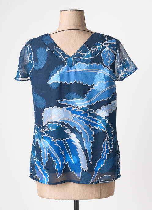 Top coupe fluide manches courtes bleu GREGORY PAT femme