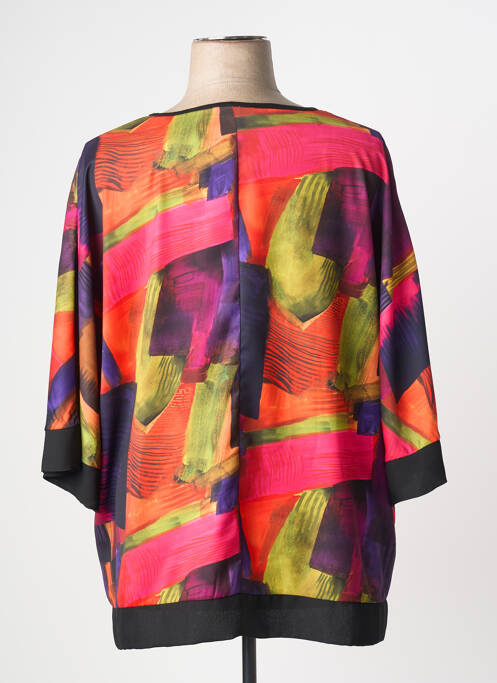 Top imprimé fantaisie manches 3/4 noir GREGORY PAT femme