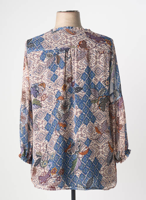 Blouse imprimé fleurs manches longues bleu MERI & ESCA femme