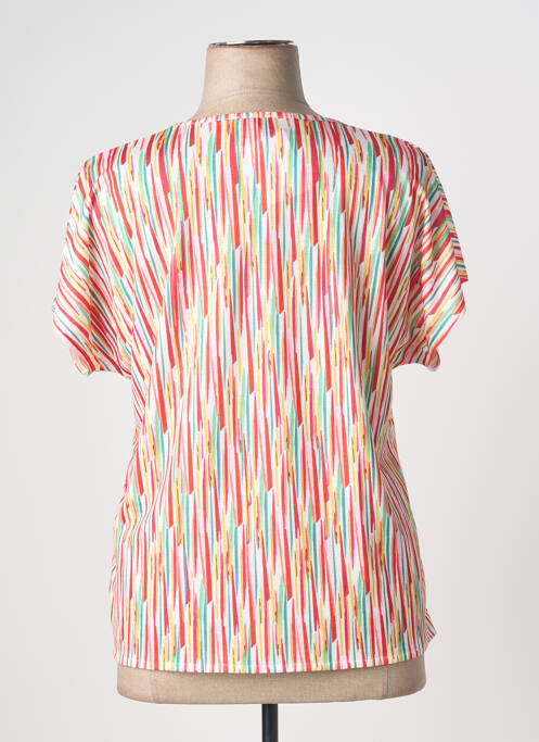 T-shirt col v manches courtes rouge GRIFFON femme
