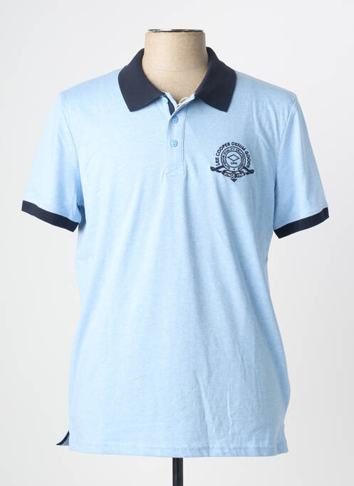 Polo tissage chiné manches courtes bleu LEE COOPER homme