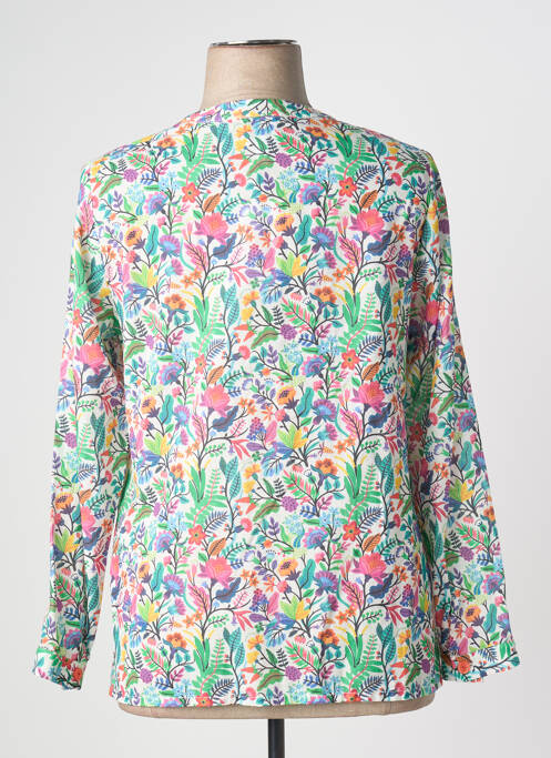 Chemisier imprimé fleurs manches longues vert FRANCE RIVOIRE femme