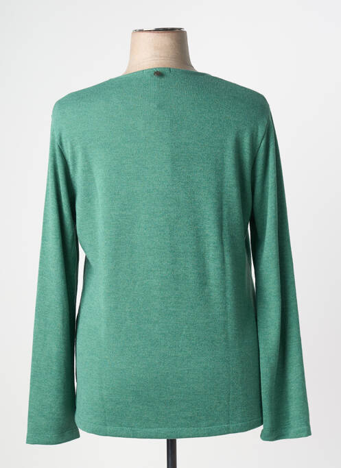 Pull tissage chiné manches longues vert MALOKA femme
