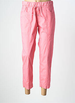 Pantalon 7/8 tissage popeline taille normale rose ANNA MONTANA femme