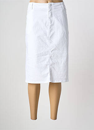 Jupe mi-longue stretch blanc GRIFFON femme