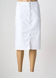 Jupe mi-longue stretch blanc GRIFFON femme