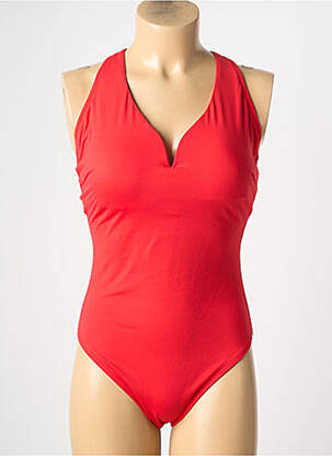 Maillot de bain 1 pièce stretch haut soutien-gorge moulé rouge TRIUMPH femme