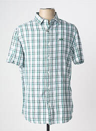 Chemise manches courtes imprimé carreaux vert LEE COOPER homme