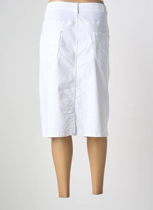 Jupe mi-longue coupe droite blanc GRIFFON femme