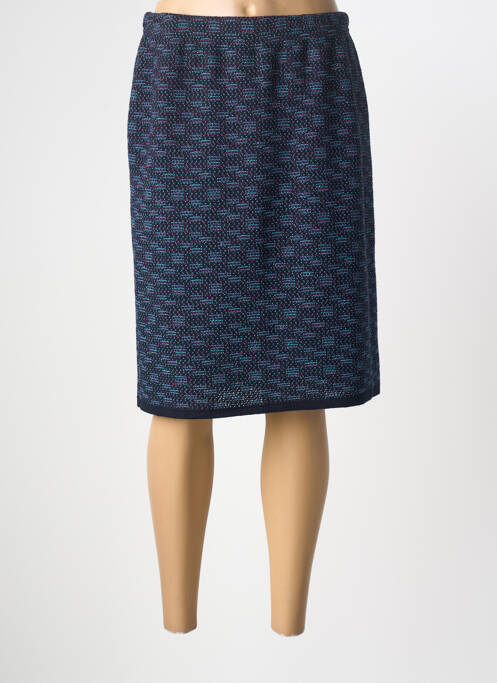 Jupe mi-longue stretch bleu GRIFFON femme