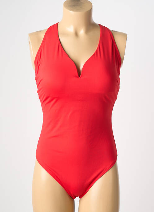 Maillot de bain 1 pièce stretch haut soutien-gorge moulé rouge TRIUMPH femme