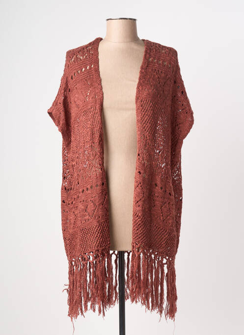 Gilet manches courtes maille souple et aérée marron VERO MODA femme