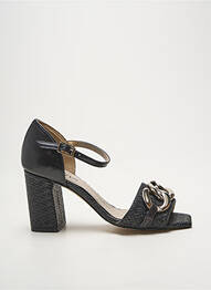 Sandales/nu pieds tissage satiné talon de 7 à 9cm noir HEINE femme