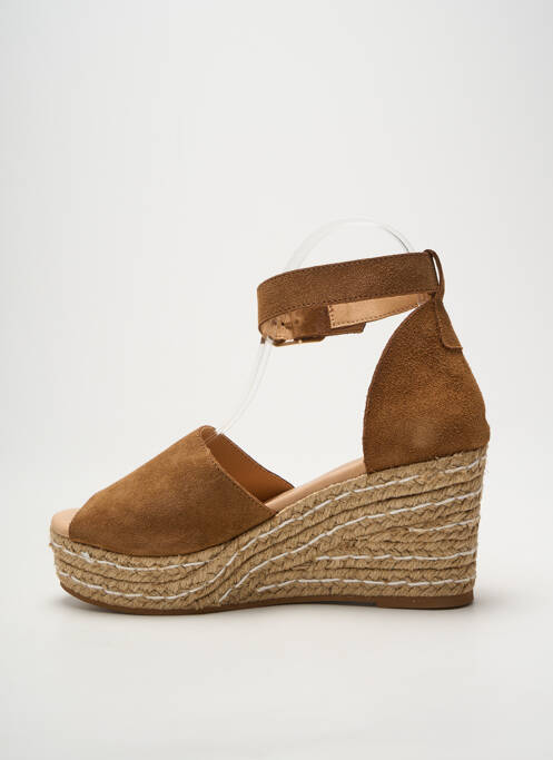 Espadrilles nubuck talon de 7 à 9cm marron HEINE femme