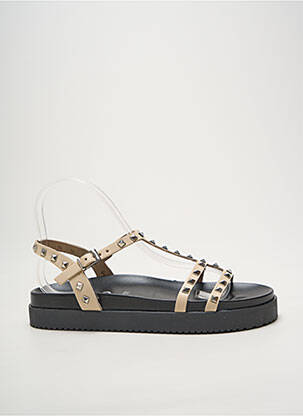 Sandales/nu pieds tissage satiné talon plat jusqu'à 3cm beige HEINE femme