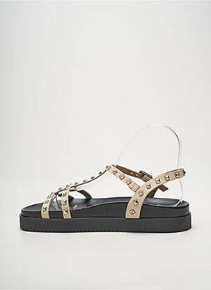 Sandales/nu pieds tissage satiné talon plat jusqu'à 3cm beige HEINE femme
