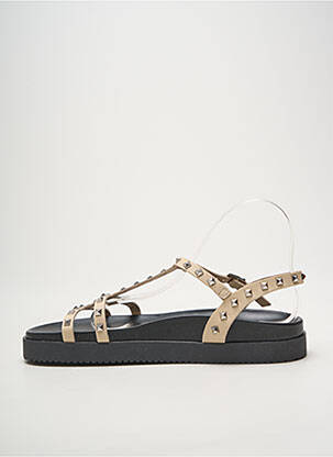 Sandales/nu pieds tissage satiné talon plat jusqu'à 3cm beige HEINE femme