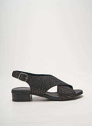 Sandales/nu pieds tissage satiné talon plat jusqu'à 3cm noir HEINE femme