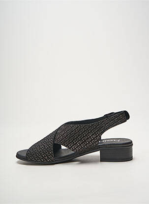 Sandales/nu pieds tissage satiné talon plat jusqu'à 3cm noir HEINE femme