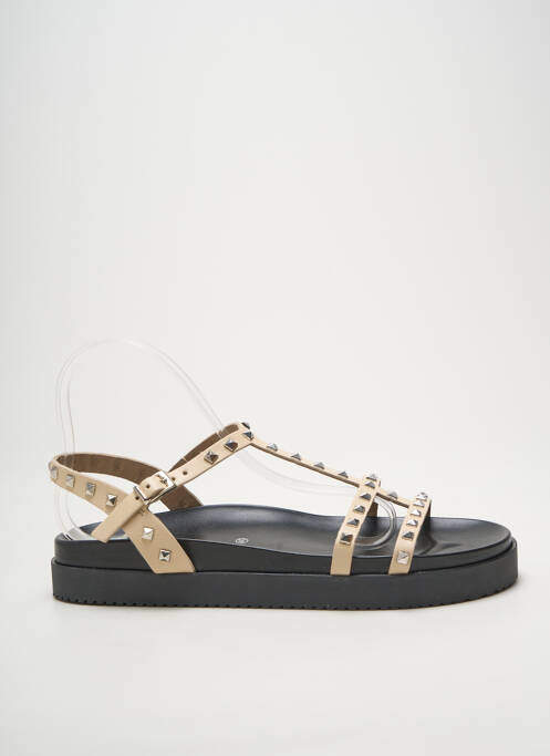 Sandales/nu pieds tissage satiné talon plat jusqu'à 3cm beige HEINE femme
