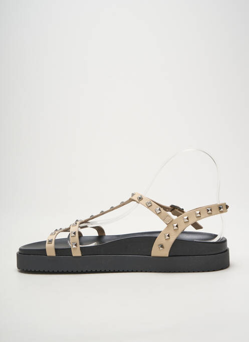 Sandales/nu pieds tissage satiné talon plat jusqu'à 3cm beige HEINE femme