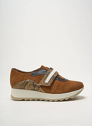 Baskets nubuck talon de 4 à 6cm marron HEINE femme